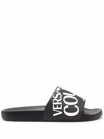 VERSACE Logo-print slides Black