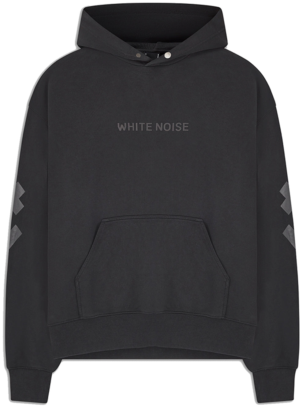 WHITE NOISE Classic Logotype Cotton Hoodie Black