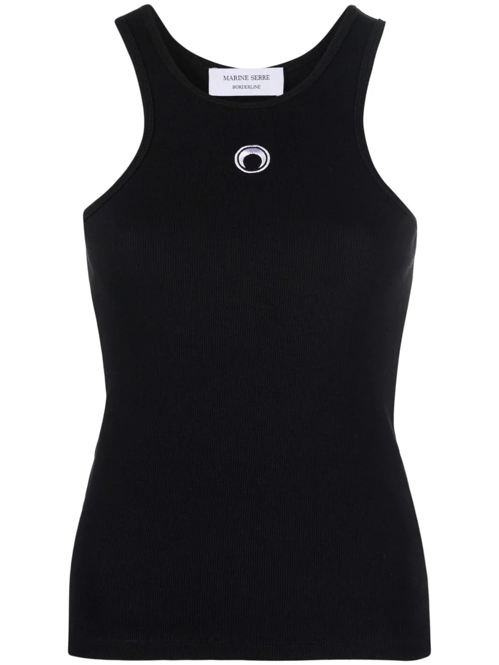 MARINE SERRE UNISEX Organic Cotton Fitted Tank Top Black