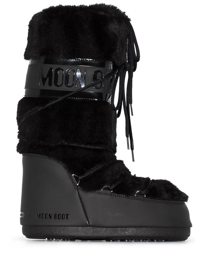 MOON BOOT UNISEX Icon Faux-fur Snow Boots Black