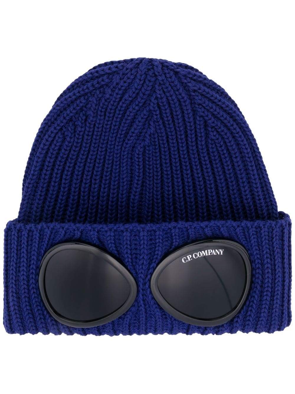 C.P. COMPANY Goggle Knit Beanie Blue