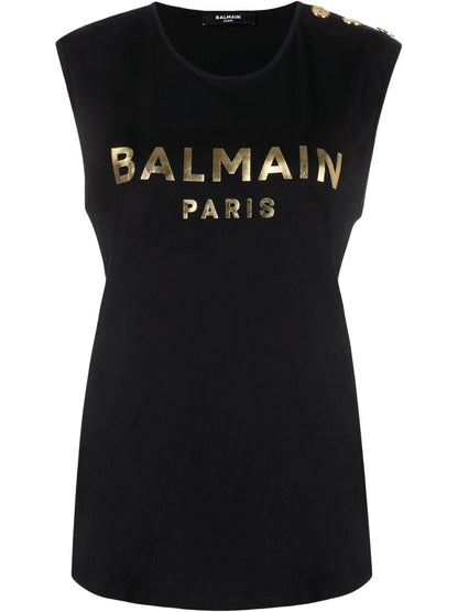 BALMAIN WOMEN Sleeveless T-Shirt Black