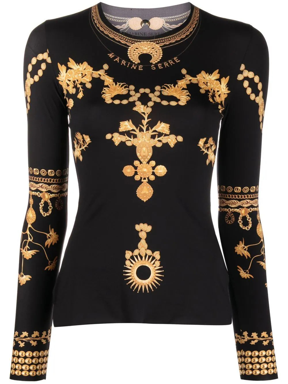 MARINE SERRE WOMEN Ornament Moon Top Black
