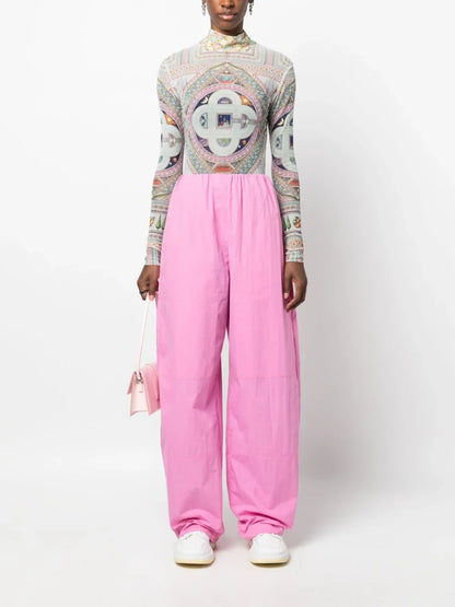CASABLANCA WOMEN Le Labyrinthe-print Mesh Top Multicolour