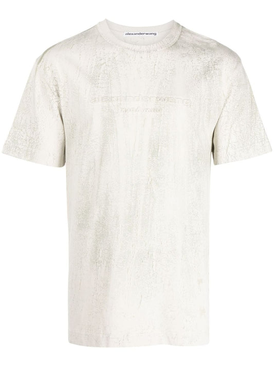 ALEXANDER WANG UNISEX Plaster Dyed Short Sleeve T-Shirt Ice Grey