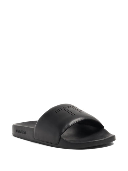 TOM FORD Perforated-Logo leather Sliders Black