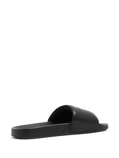 TOM FORD Perforated-Logo leather Sliders Black