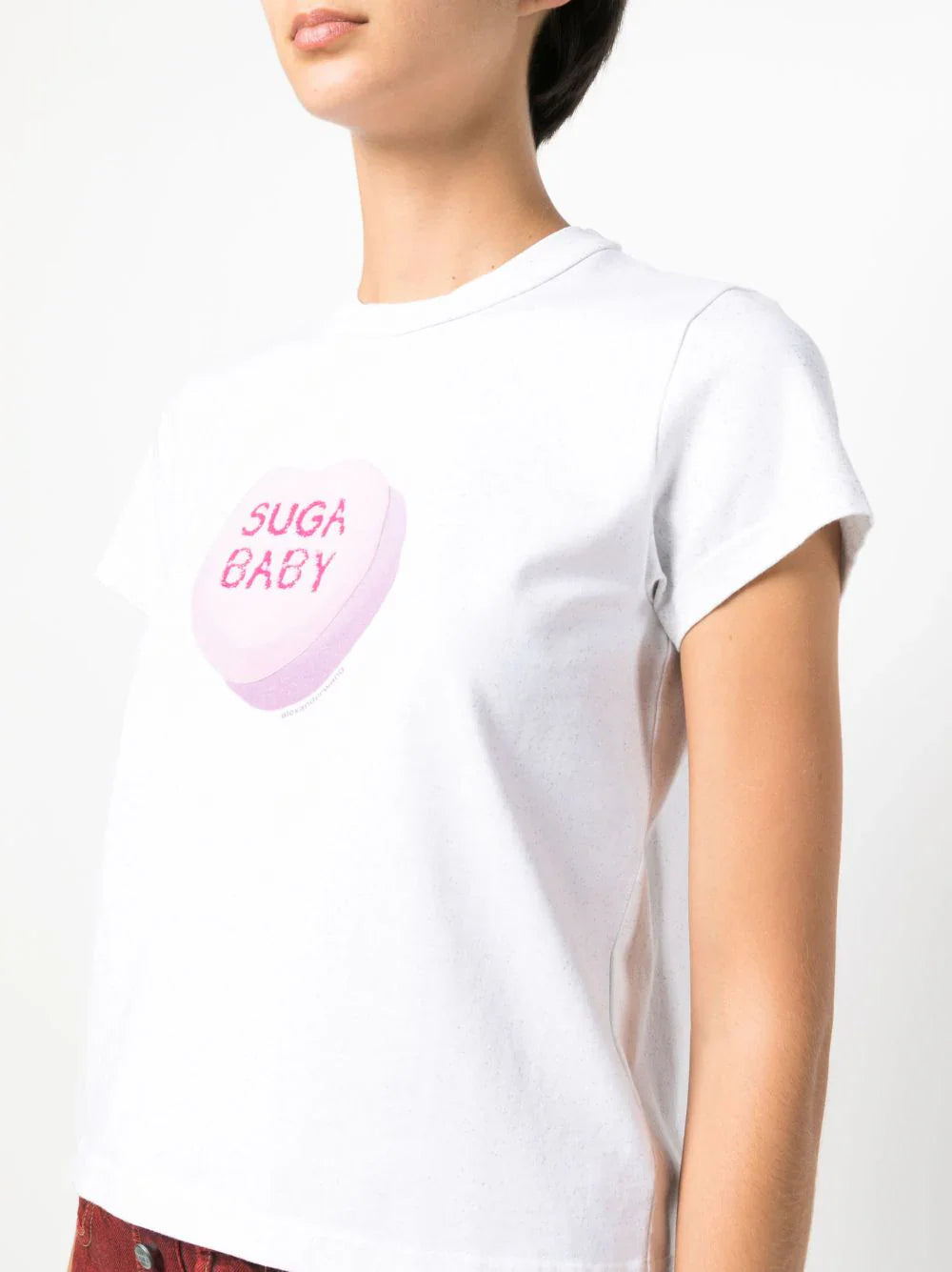 ALEXANDER WANG WOMEN Suga Baby Shrunken T-shirt White
