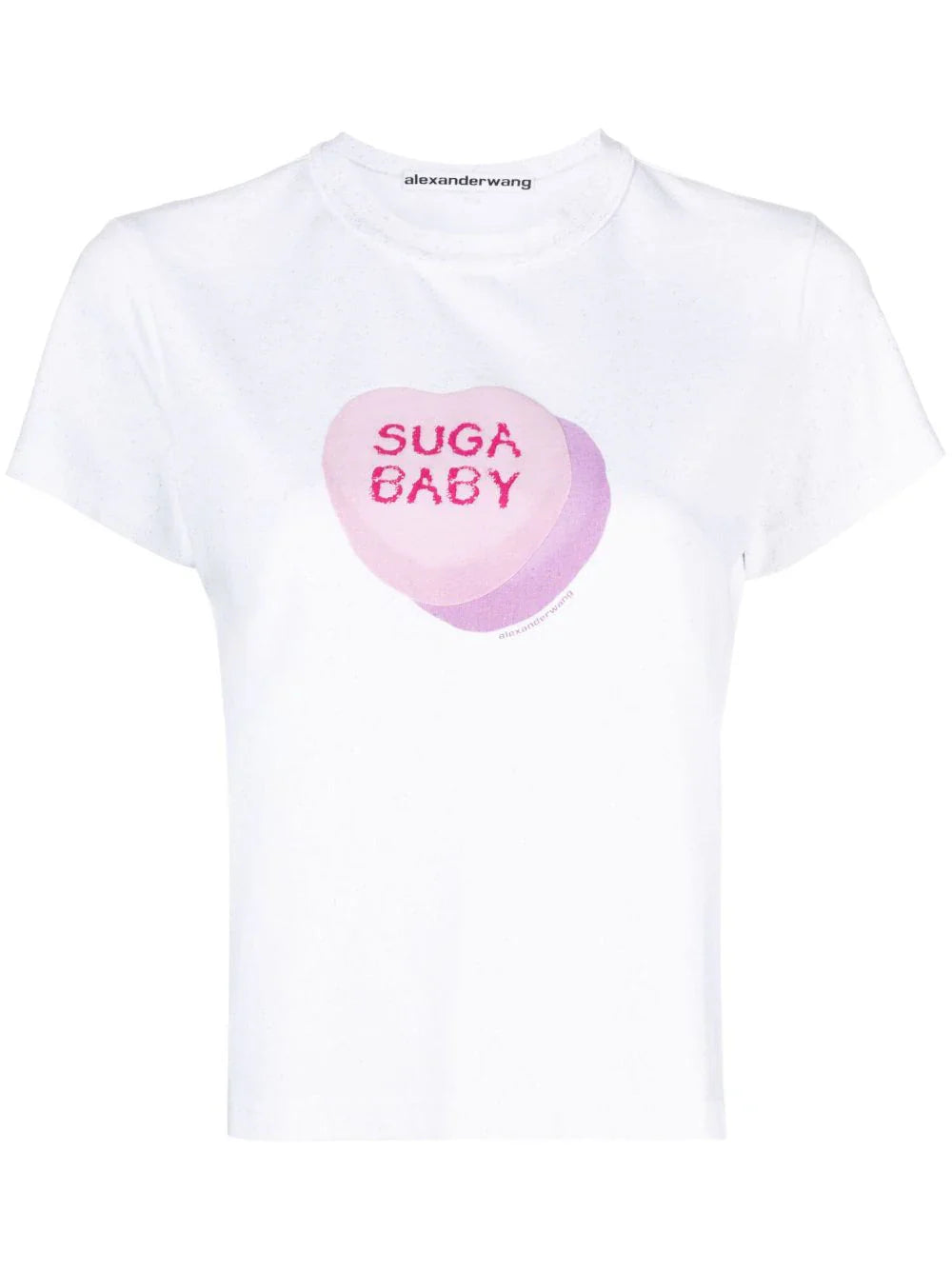 ALEXANDER WANG WOMEN Suga Baby Shrunken T-shirt White