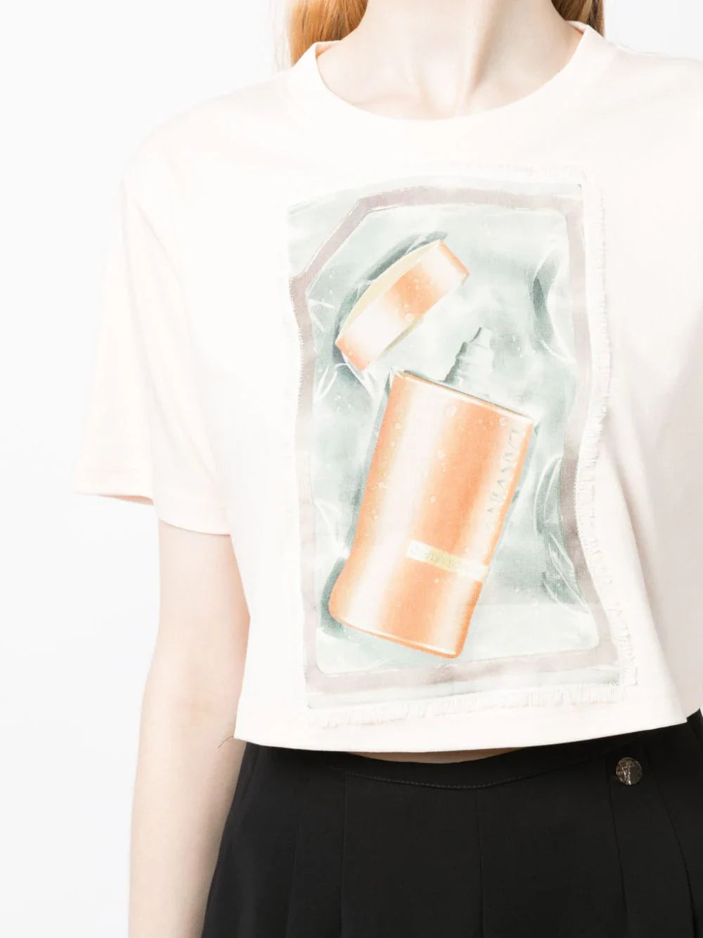LANVIN WOMEN Scratch & Sniff Cropped T-shirt Pale Pink