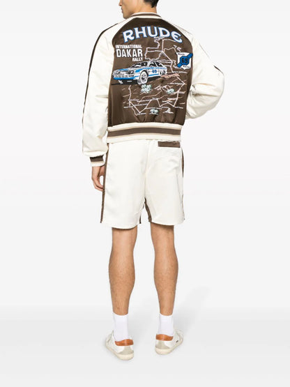 RHUDE Crepe Satin Souvenir Jacket Brown Creme