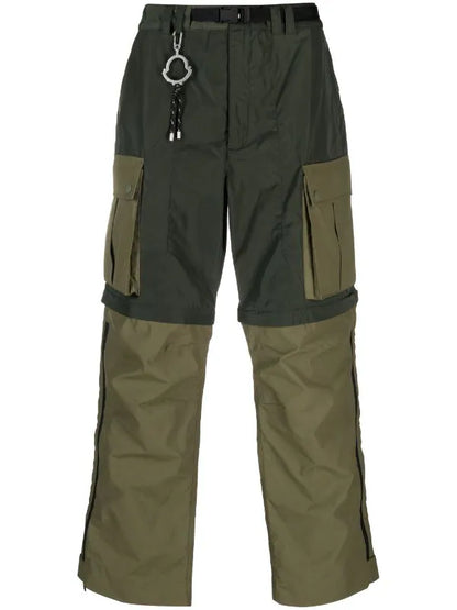 MONCLER GENIUS X PHARRELL WILLIAMS Poly Cotton Blend Logo Trousers / Shorts Olive