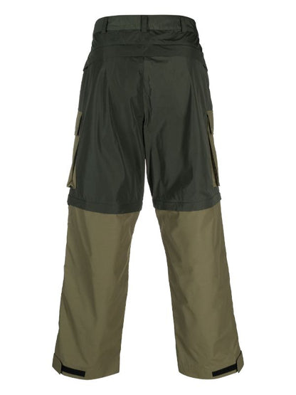MONCLER GENIUS X PHARRELL WILLIAMS Poly Cotton Blend Logo Trousers / Shorts Olive