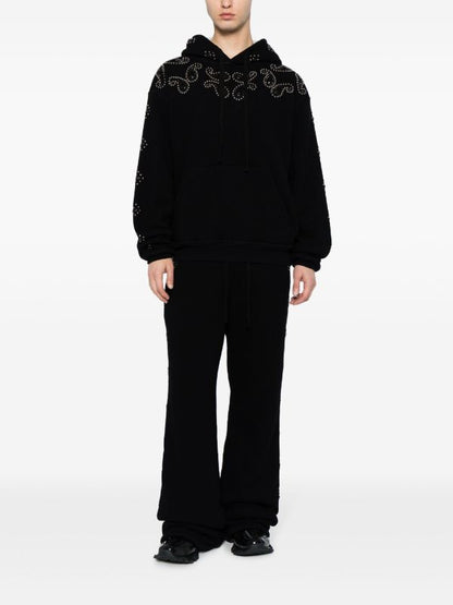 COUT DE LA LIBERTE Alan Fleece Sherpa Flare Joggers Paisley Stud&Stone Black