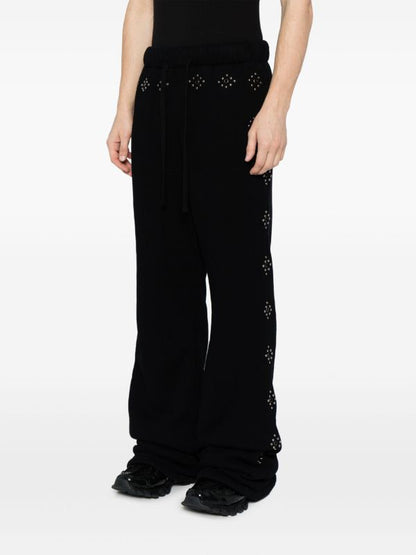 COUT DE LA LIBERTE Alan Fleece Sherpa Flare Joggers Paisley Stud&Stone Black