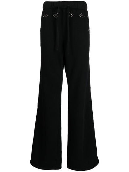 COUT DE LA LIBERTE Alan Fleece Sherpa Flare Joggers Paisley Stud&Stone Black