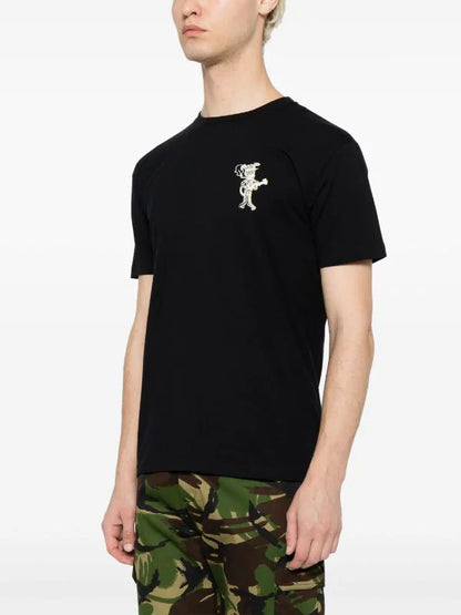 COUT DE LA LIBERTE Freddie-Jamming Dog Cotton T-Shirt Black White
