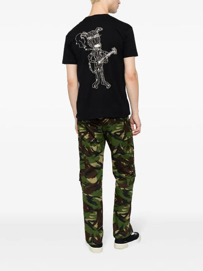 COUT DE LA LIBERTE Freddie-Jamming Dog Cotton T-Shirt Black White