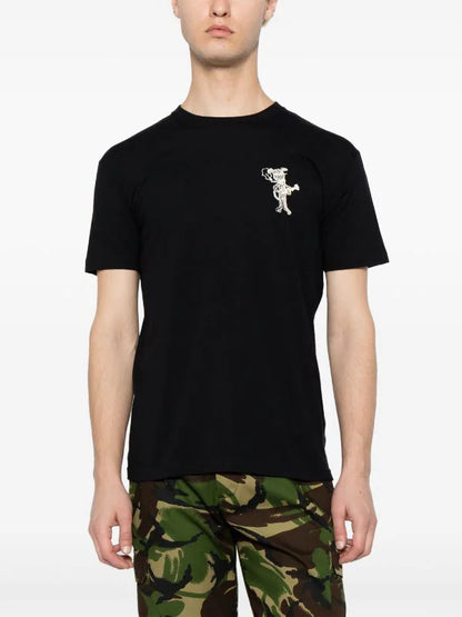 COUT DE LA LIBERTE Freddie-Jamming Dog Cotton T-Shirt Black White