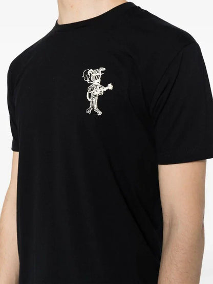 COUT DE LA LIBERTE Freddie-Jamming Dog Cotton T-Shirt Black White