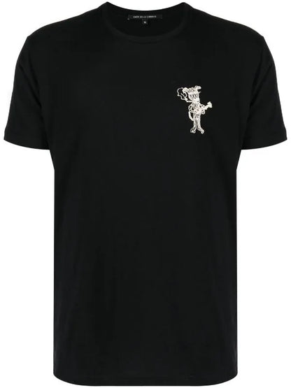 COUT DE LA LIBERTE Freddie-Jamming Dog Cotton T-Shirt Black White
