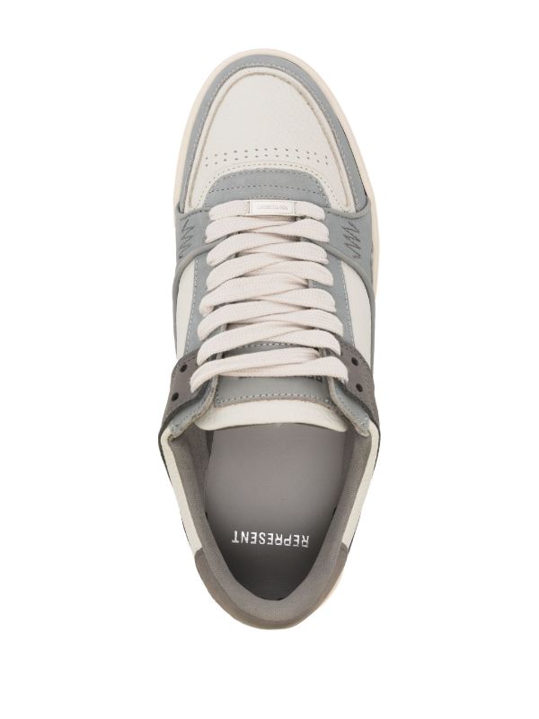 REPRESENT Apex Panelled Sneakers Triple Grey Charcoal Vintage White
