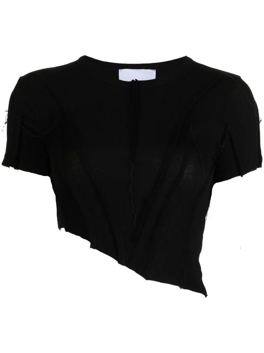 SAMI MIRO VINTAGE Asymmetric Short Sleeve T-Shirt Black