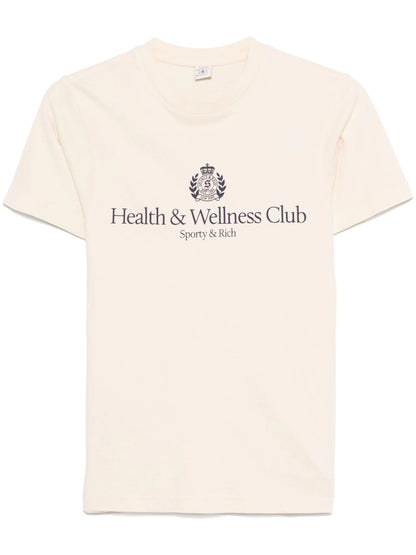 SPORTY & RICH WOMEN H&W Crest T-shirt Cream