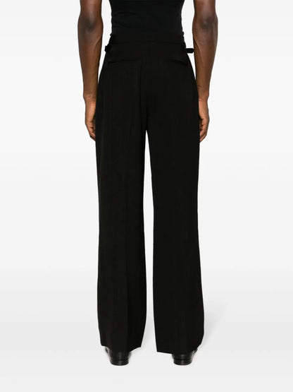CASABLANCA Straight Leg Trousers With Side Adjusters Black