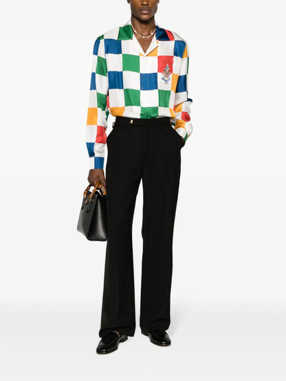 CASABLANCA Straight Leg Trousers With Side Adjusters Black