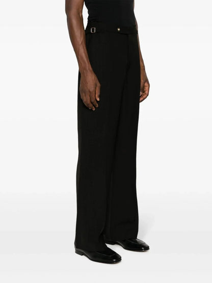 CASABLANCA Straight Leg Trousers With Side Adjusters Black