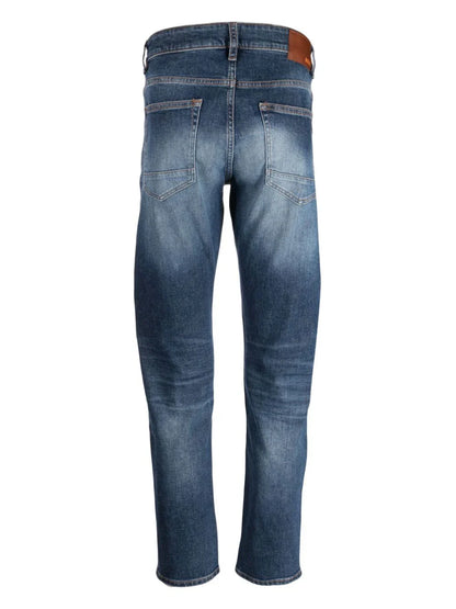 BOSS Stonewashed Straight-Leg Delaware BC-C Jeans Blue