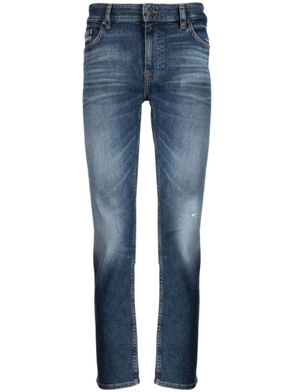 BOSS Stonewashed Straight-Leg Delaware BC-C Jeans Blue