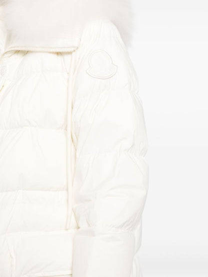 MONCLER WOMEN Roquette Quilted Ruvuma Long Parka Coat Beige