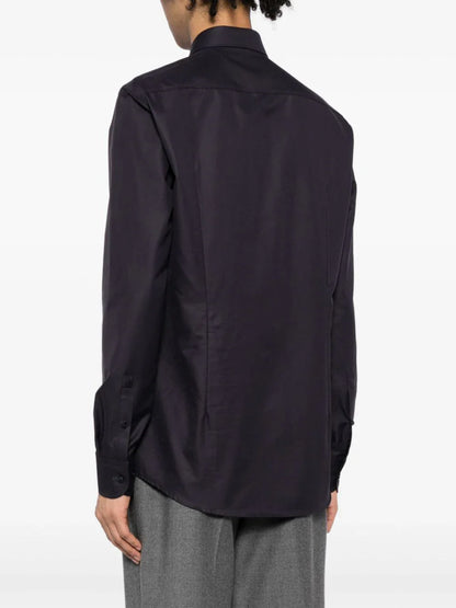 BOSS H-Hank Slim-Fit Long-Sleeved Cotton Shirt Navy