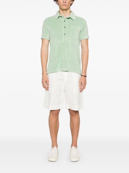 TOM FORD Towelling Short-sleeve Polo Shirt Light Green