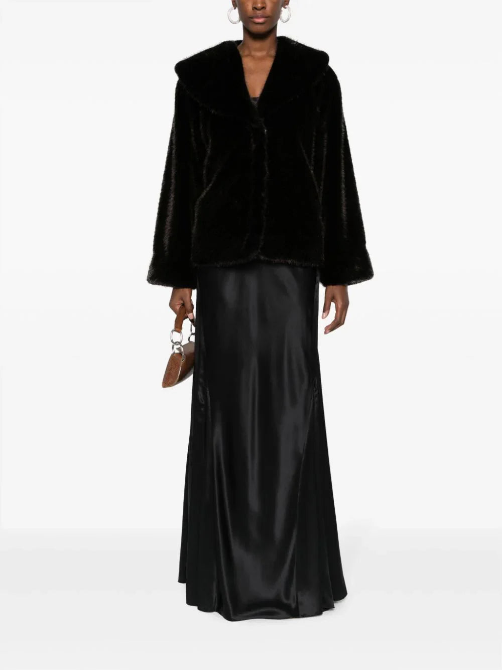 ANINE BING WOMEN Hilary Faux-fur Jacket Black