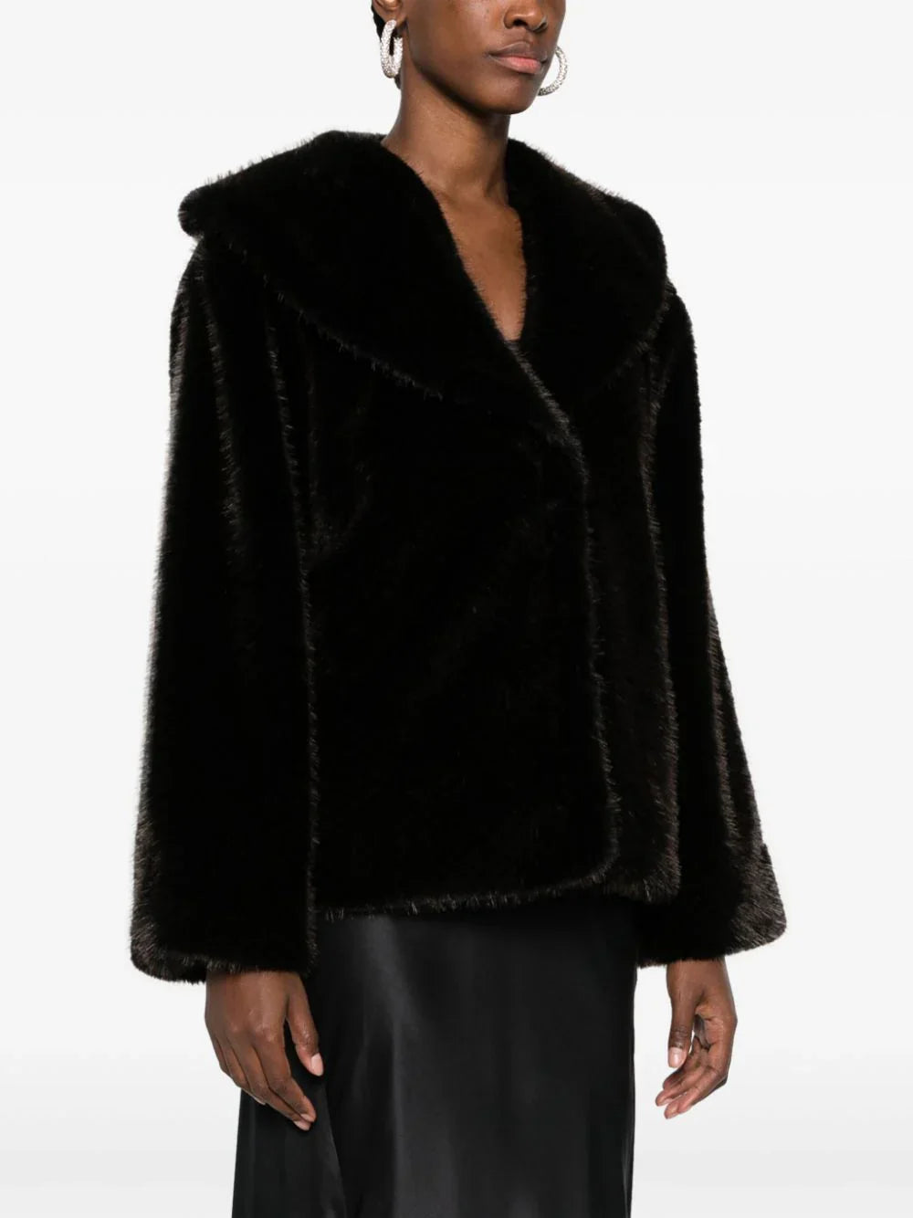 ANINE BING WOMEN Hilary Faux-fur Jacket Black