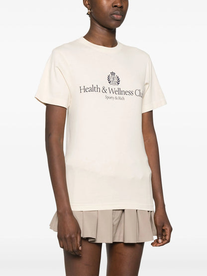 SPORTY & RICH WOMEN H&W Crest T-shirt Cream