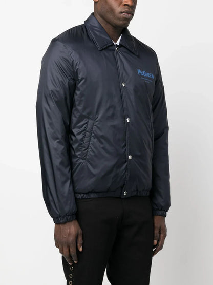 ALEXANDER MCQUEEN Logo-print Bomber Jacket Navy