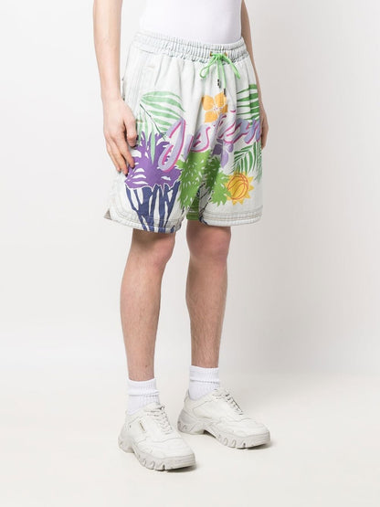 JUST DON Graphic-logo Print Shorts Multicolour
