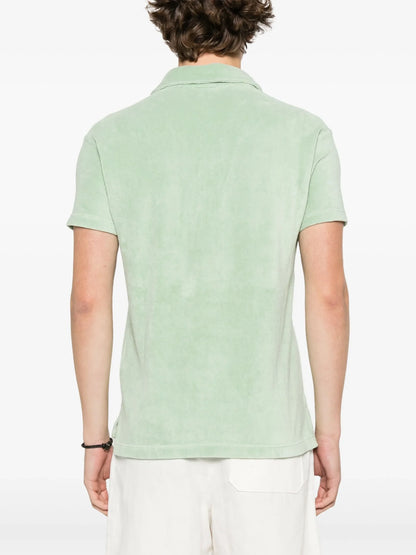 TOM FORD Towelling Short-sleeve Polo Shirt Light Green
