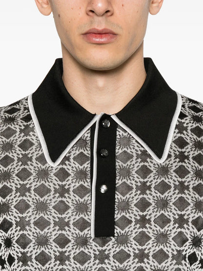 AMIRI Short Sleeve Logo MA Quad Polo Shirt Black