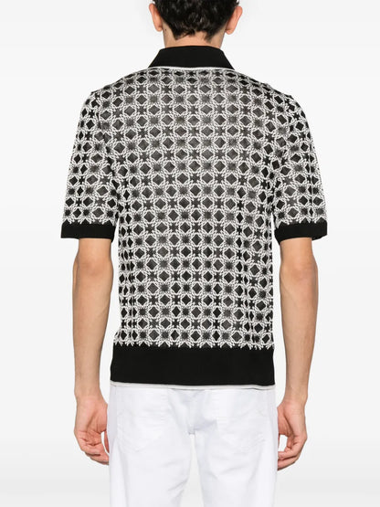 AMIRI Short Sleeve Logo MA Quad Polo Shirt Black