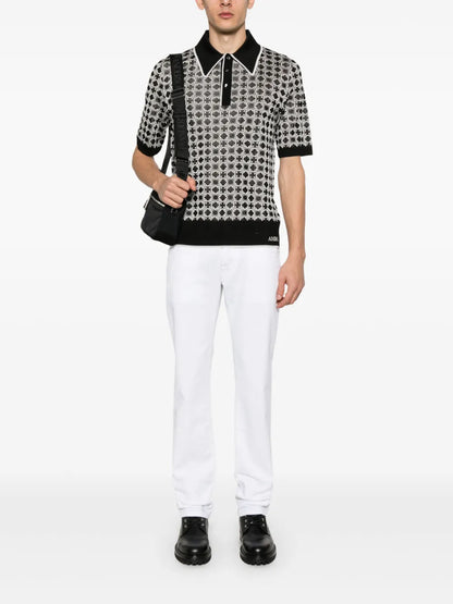 AMIRI Short Sleeve Logo MA Quad Polo Shirt Black