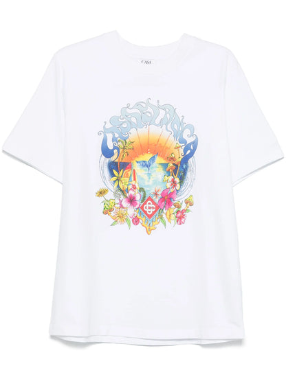 CASABLANCA Surf Trip Printed T-Shirt White