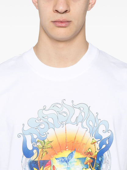 CASABLANCA Surf Trip Printed T-Shirt White
