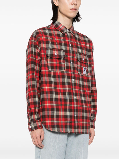 BILLIONAIRE BOYS CLUB Long Sleeve Check Shirt Red