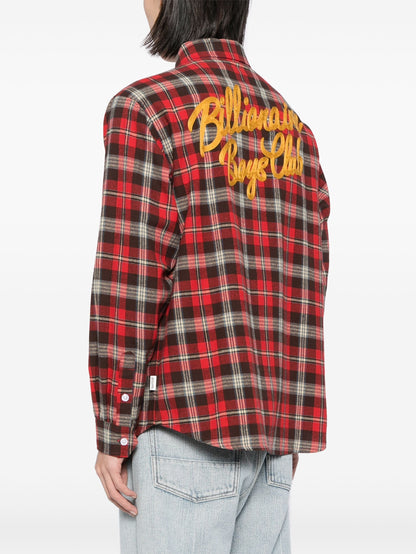 BILLIONAIRE BOYS CLUB Long Sleeve Check Shirt Red