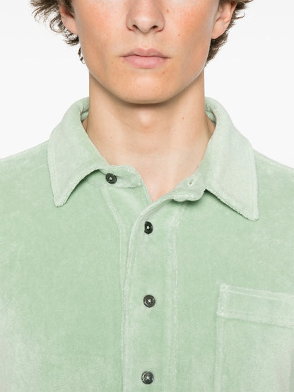 TOM FORD Towelling Short-sleeve Polo Shirt Light Green
